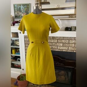 1960s Toni Todd Chartreuse dress